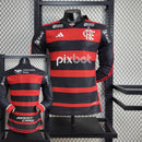 Camisa Flamengo 24/25 Manga Longa - Versão Jogador home + Patrocinios